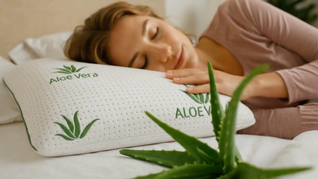 hERZtal Aloe Vera Memory-Schaum Kopfkissen, Waschbarer Bezug mit Aloe-Vera-Extrakt,  Ergonomisch fr Kopf und Nacken, Wei : Amazon.de: Kche, Haushalt & Wohnen