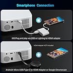 Portable Mini Projector with Electric Focus, NICPOW Full HD 1080P Projector, Bluetooth Movie Projector with Auto Keystone, Two-Way Bluetooth, Ideal for Indoor Outdoor Use, White - Image 5