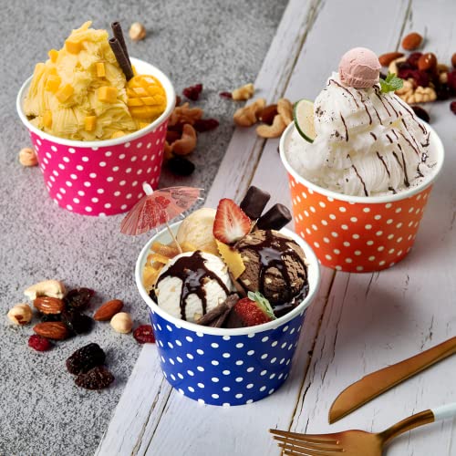 LITOPAK 150 Pack 8 oz Ice Cream Cups, Disposable Dessert Cups for Cold or Hot Food, Coloured Paper Dessert Bowls for Soups, Sundaes, and Ice Cream by LITOPAK - Image 3