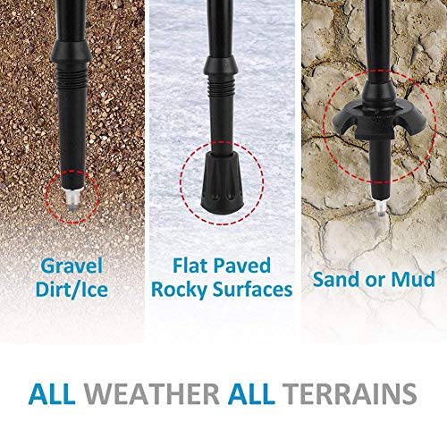 Bastones de senderismo AWANG telescópicos con estructura plegable de carbono y aluminio 5