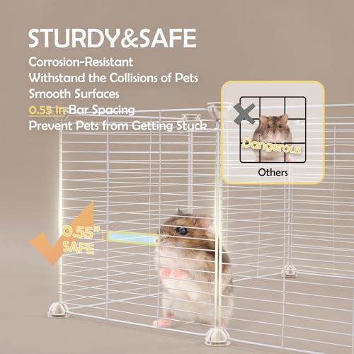 MEEXPAWS Guinea Pig Cages Small Animal Playpen with Waterproof PVC Liner & Washable Pee Pad & Storage Space, C&C Cage for Guinea Pigs, Hedgehog, Hamsters, Ferrets,Indoor Enclosure Wire Yard Playpen by MEEXPAWS - Image 6