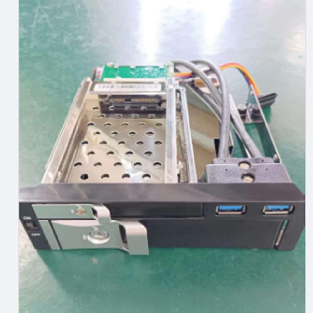 13.3 cm wewnętrzna obudowa dysku twardego z dwoma gniazdami 2,5 + 3,5-calowa obudowa HDD/SSD, konstrukcja bez użycia narzędzi z 2 zamkami bezpieczeństwa