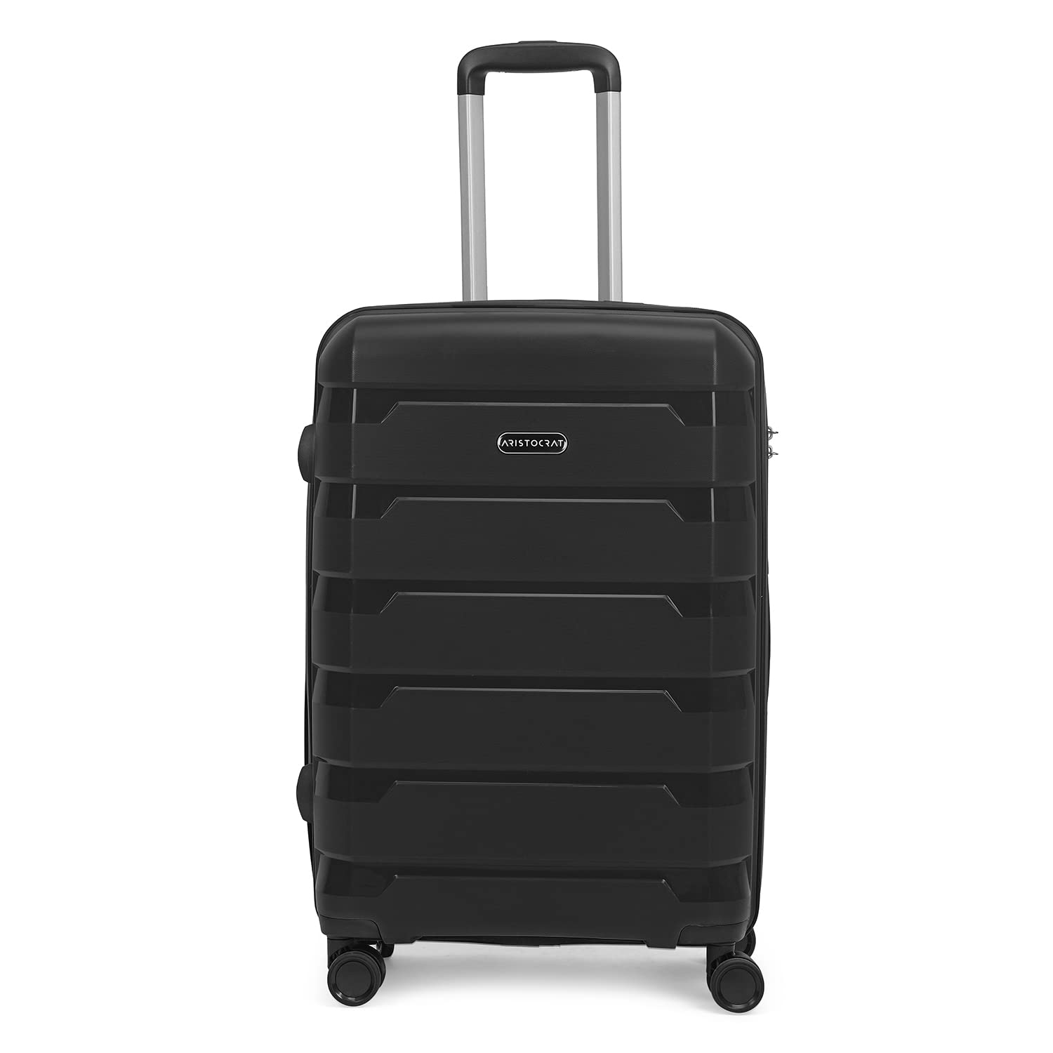 Porto 75 Cms Large Check-in Polypropylene Harsided 8 Wheels Luggage/Hardshell Suitcase/4 Wheel Inline Trolley Bag - Black-image-30