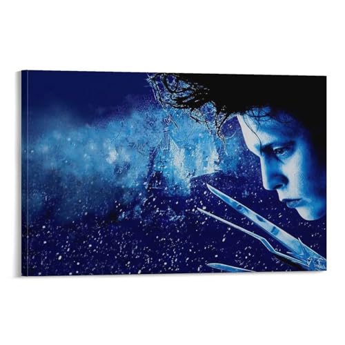 GENERIC 映画ポスター エドワード シザーハンズ キャンバスアートポスター ウォールアート ピクチャープリント モダンファミリーベッドルーム装飾 フレームスタイル 24x36インチ(60x90cm)