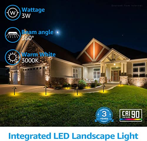 Leonlite 12-Pack Led Landscape Pathway Lighting, 3W Ac/Dc 12V-24V Low Voltage Path Lights, 127Lm Waterproof Aluminum Landscape Lights, 3000K Warm White, Etl Listed Yard Walkway Lights #TOP2
