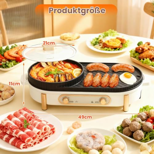 Elektrischer Hot Pot Mit Grill, 2 In 1-Elektrogrill-Hot Pot,Topfkocher – Bild 3