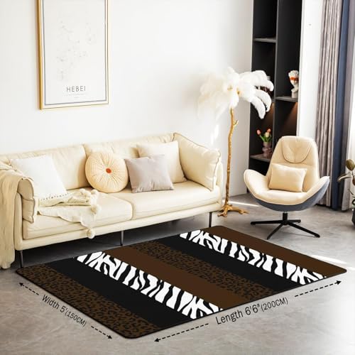 Tapis de chaise lavable motif léopard 3D avec envers antidérapant