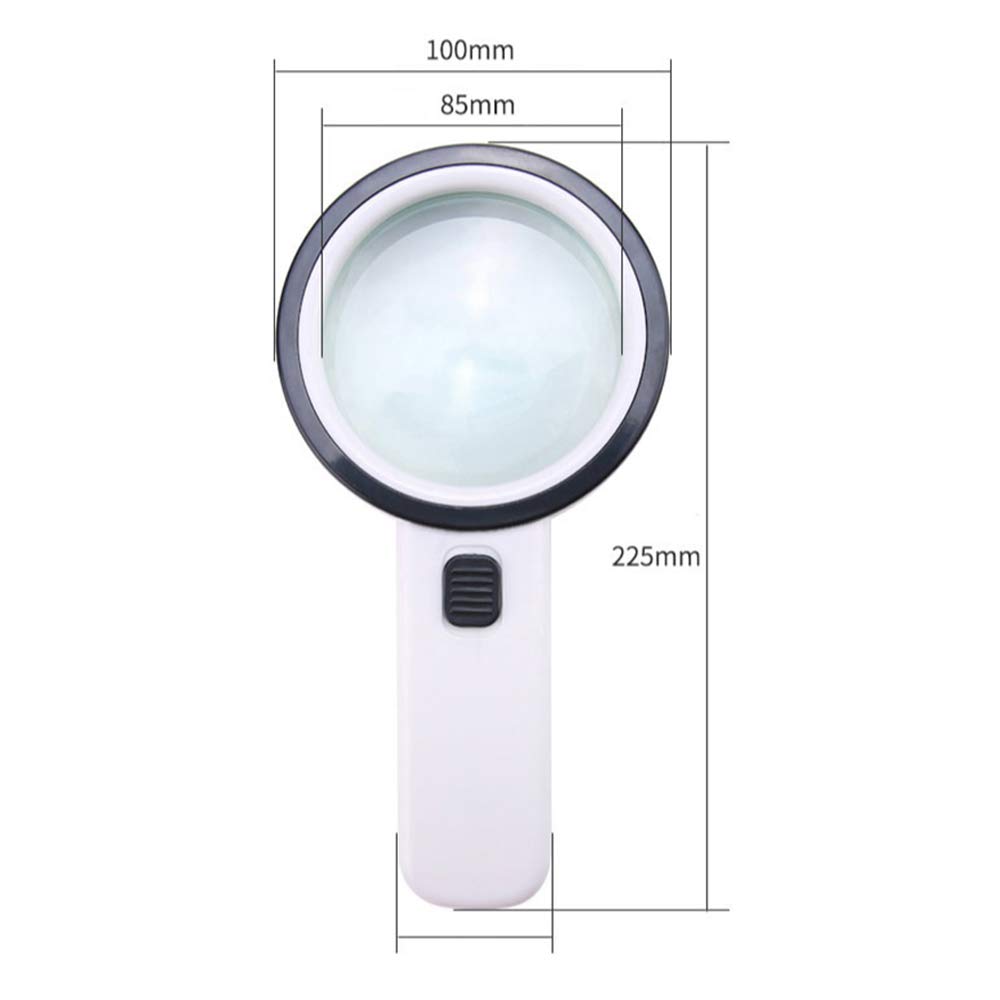 Lupa de Mano con luz LED 30x HD para Lectura de Personas Mayores y Estudiantes.