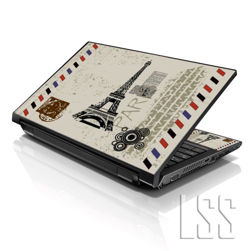 Image of LSS Laptop 17-17.3 inch Skin with Colorful Paris Design Pattern for HP Dell Lenovo Apple Asus Acer Compaq - Fits 16.5 inch 17 inch 17.3 inch 18.4 inch 19 inch (2 Wrist Pads Free)