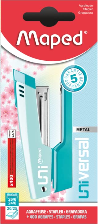 Grapadora De Metal Nº 24/6 - Para Hasta 20 Hojas, Resistente Y Fácil De Cargar