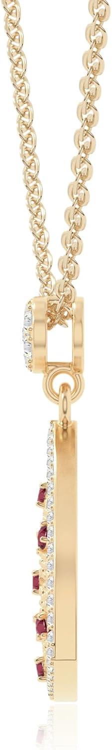 Natural Gemstone with Moissanite Designer Triangle Pendant Necklaces for Women in Silver/18K Yellow/Rose Gold Vermeil,Birthstone Jewelry Gifts for Her Birthday,Anniversary,Christmas - Image 4