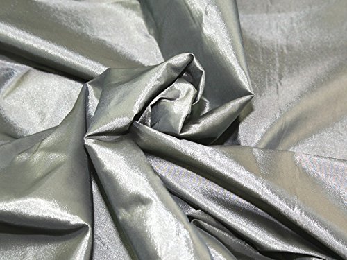 Plain Shot tafetán vestido de tela plateado – por metro