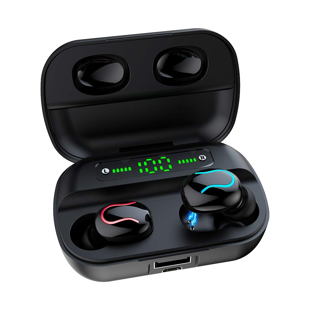 Wireless Earbuds Bluetooth Earbuds 5.0 True Wireless in-Ear Headphone Wireless Sport Earbud Headset IPX5 Waterproof Bluetooth Earpiece with Built-in Mic with 2000mah LED Charging Case