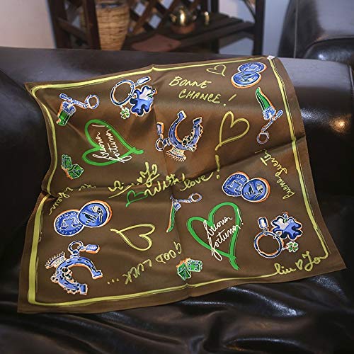 Preisvergleich Produktbild Chensd Schal, weich, luftdurchlässig, Satin, klein, quadratisch, Geschenk, grün, 55cm*55cm