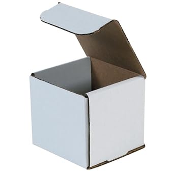 BOX USA 3x3x3 White Mailing Boxes for Shipping & Storage, 50-Pack