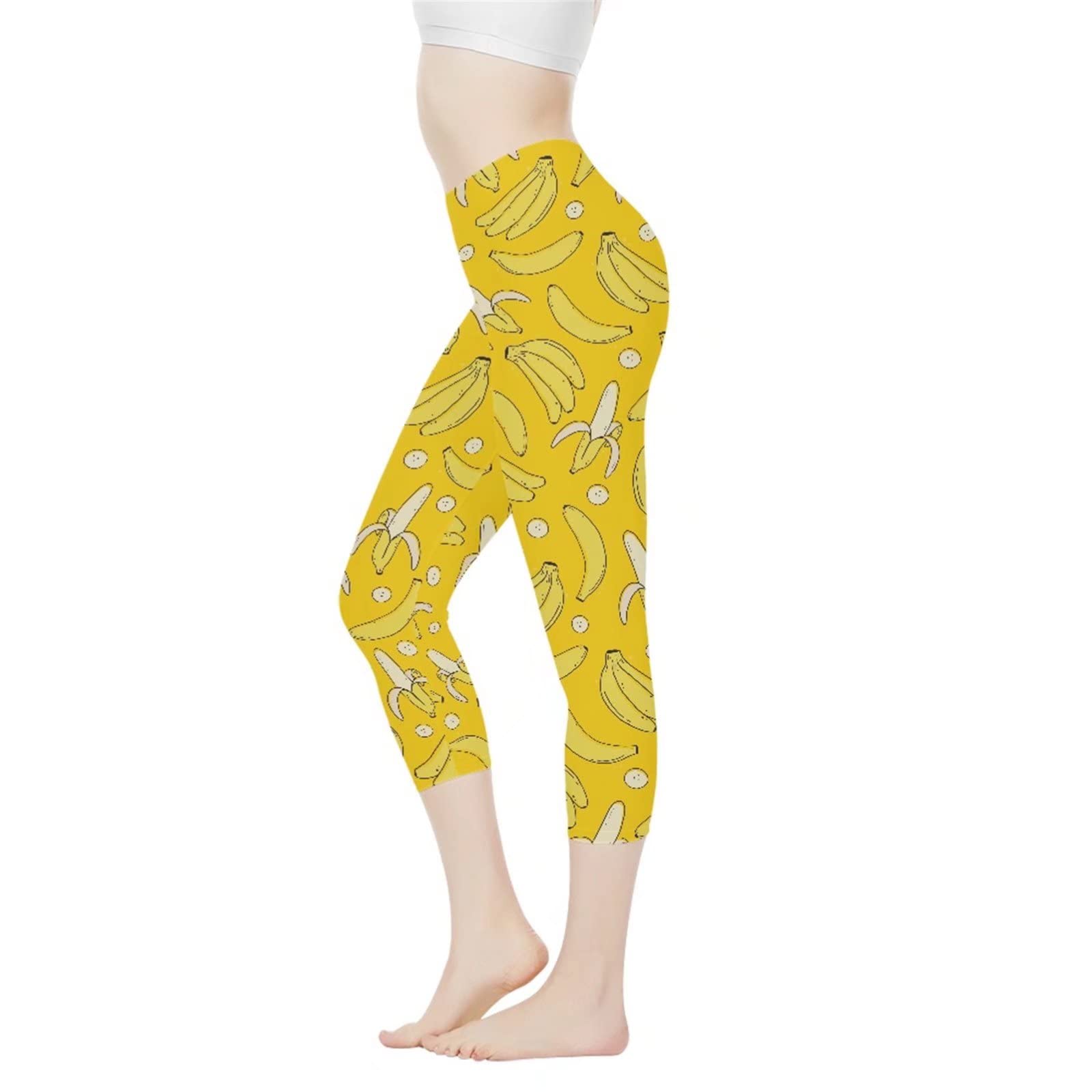 Binienty Fruit Theme Avocado Yoga Pants for Women, High Waisted Tummy Control Fitness Leggings,Yoga Capris Pants