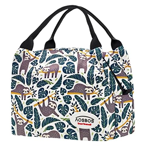 Aosbos Cute Lunch Box Containers Small Lunch Bags for Women Insulated Lunch Totes Bag Reusable Lunchbox Cooler Bag Lunch Pail Bento Box Adult Mens Lunchbox for Work Meal Travel Bags Picnic Bags Cover