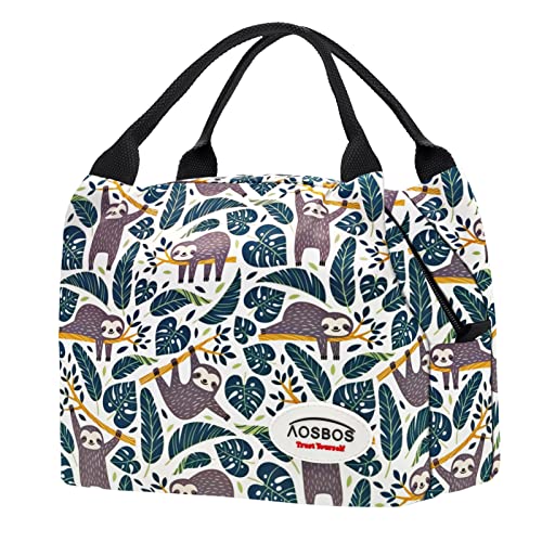 Aosbos Cute Lunch Box for Women Small Lunch Bags for Adult Insulated Lunch Totes Bag Reusable Lunchbox Cooler Bag Lunch Pail Bento Box Adult Mens Lunchbox for Work Meal Travel Bags Picnic Bags