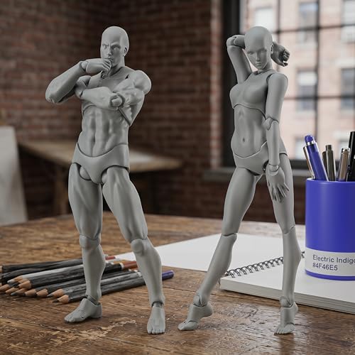 Image of Body Kun Artist Manikin Figure Drawing Supplies Drawing Tools, Mannequin for Artists Drawing Figures Model for Sketching, Painting, Artists Male (Grey)