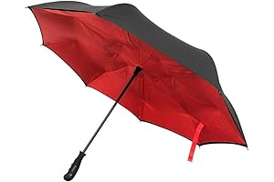 Better Brella Compact - Wind-Proof Reverse Open Upside Down Umbrella - Red