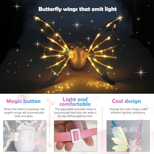 Alas de hada electrónicas con luces LED para niños miniatura 6