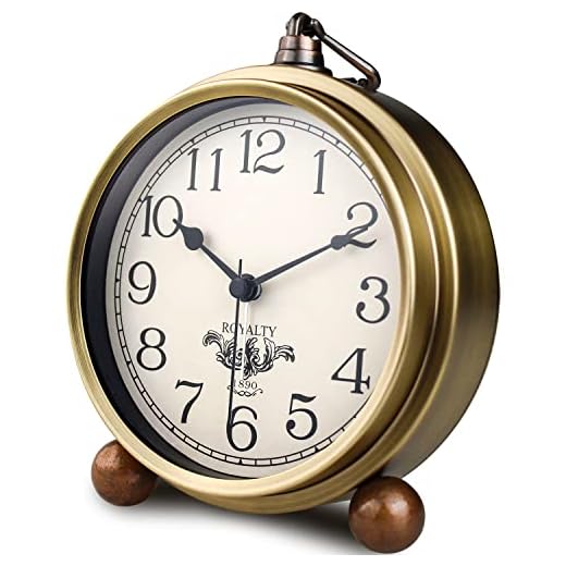Gold Desk Alarm Clock for Bedroom Kids Modern Mantel Small Table Clock Desktop Farmhouse Tabletop
