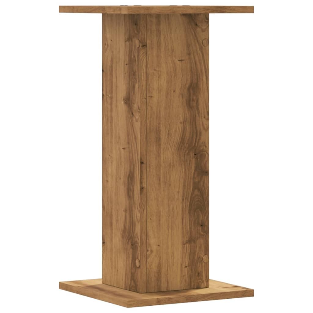 Pflanzenständer 2er Set Artisan-Eiche - Bluemensäule Holzwerkstoff für Pflanzkübel Dekosäule Eckig - 30x30x60 cm Belastbar bis 60kg Blumentopfständer Hohl Befüllbar