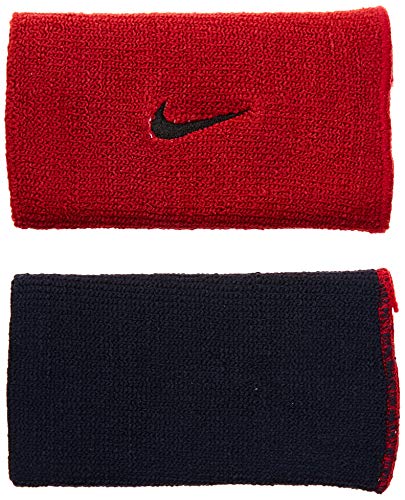 Munhequeira Dupla Face Grande Dri-Fit Home & Away Doublewide 2 Unid, Único, Vermelho/Preto