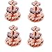 Supporto per cupcake in cartone, 4 pezzi, supporto per dessert con bordo in pizzo a 3 livelli, supporto per cupcake in cartone oro rosa, per compleanno, stoviglie a 3 livelli per compleanni e feste