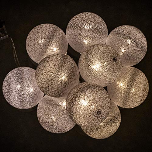 com-four® 2X LED Fairy Lights Ball, Lighting with 10 LEDs in Scandinavian Decor, Decoration for Christmas Birthdays - Image 2