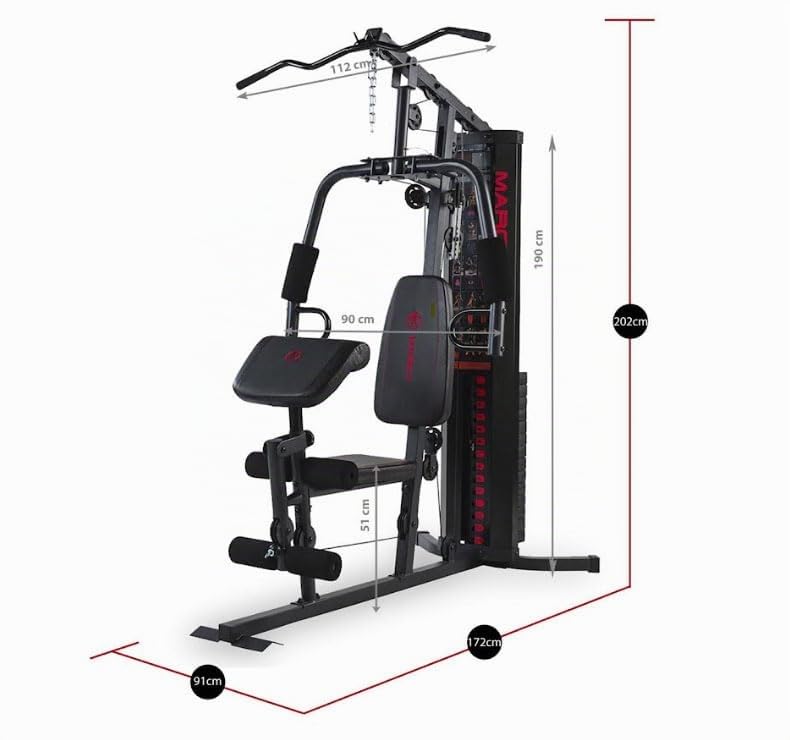 Marcy MWM-988 Multifunktions-Stahl-Heim-Fitnessstudio, 68 kg Gewichtsstapelmaschine