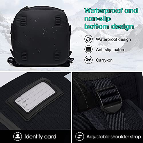Bolsa de esquí de 55L negra impermeable para botas de nieve y casco 5