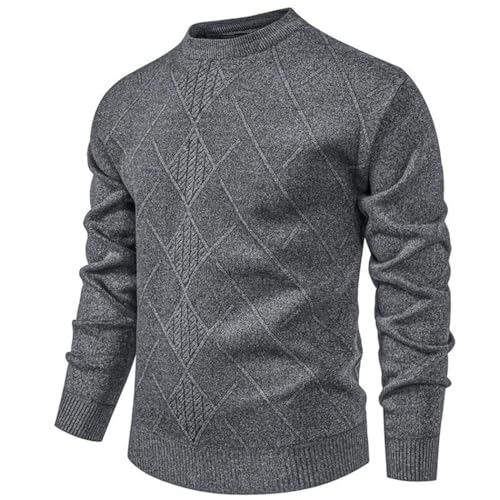 Men's Winter Thick Knit Pullover Sweater Solid Color Geometric Slim Fit Knitted Sweater Warm Winter Knitwear2