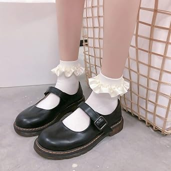 Women Ankle Socks,Womens Crew Socks Lace Ruffle Frilly Cotton Socks Princess Socks Lace Socks