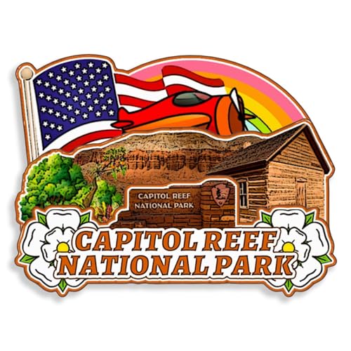 Dwutahcy 3D-Kühlschrankmagnet aus Holz für Capitol Reef National Park Utah, USA, Stadtreise, Souvenirs, Kühlschrankaufkleber, Zuhause, Küche, Dekoration, Geschenke