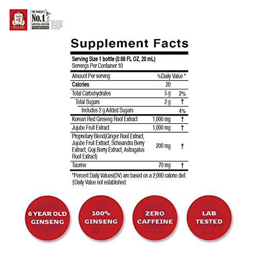 Cheongkwanjang [Korean Red Ginseng Vital Tonic Gift Set Energy Shot Panax Ginseng Giftset For Immune System Booster And Wellness Recovery, Natural Herbs, Vitamins And Minerals - 10 Bottles #TOP4