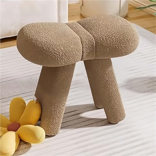 Creative Butterflies White Stool - Solid Wood Makeup Chair with High-Density Cushion & Bow Design | No Assembly Vanity Seat for Bedroom, Dressing Table, Entryway - Ideal for Women