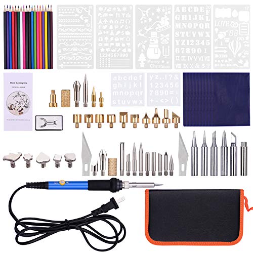 Recopilación de Pirograbado los 10 mejores. 41 JUEDIFX Kit de Soldador de 79 PCS,Cautin para Soldar de 60 W,Juego de Quemadores de Madera con Temperatura Ajustable 200-450℃,Calentamiento Rápido,para Principiantes Adultos...