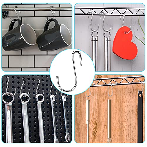 Kinxuanda 30Pcs S Hooks, Premium Stainless Steel S Hooks For Hanging Kitchenware, Professional S Shaped Hooks For Hanging Pots, Pans, Cups, Plants, Bags, Jeans, Towels #TOP5