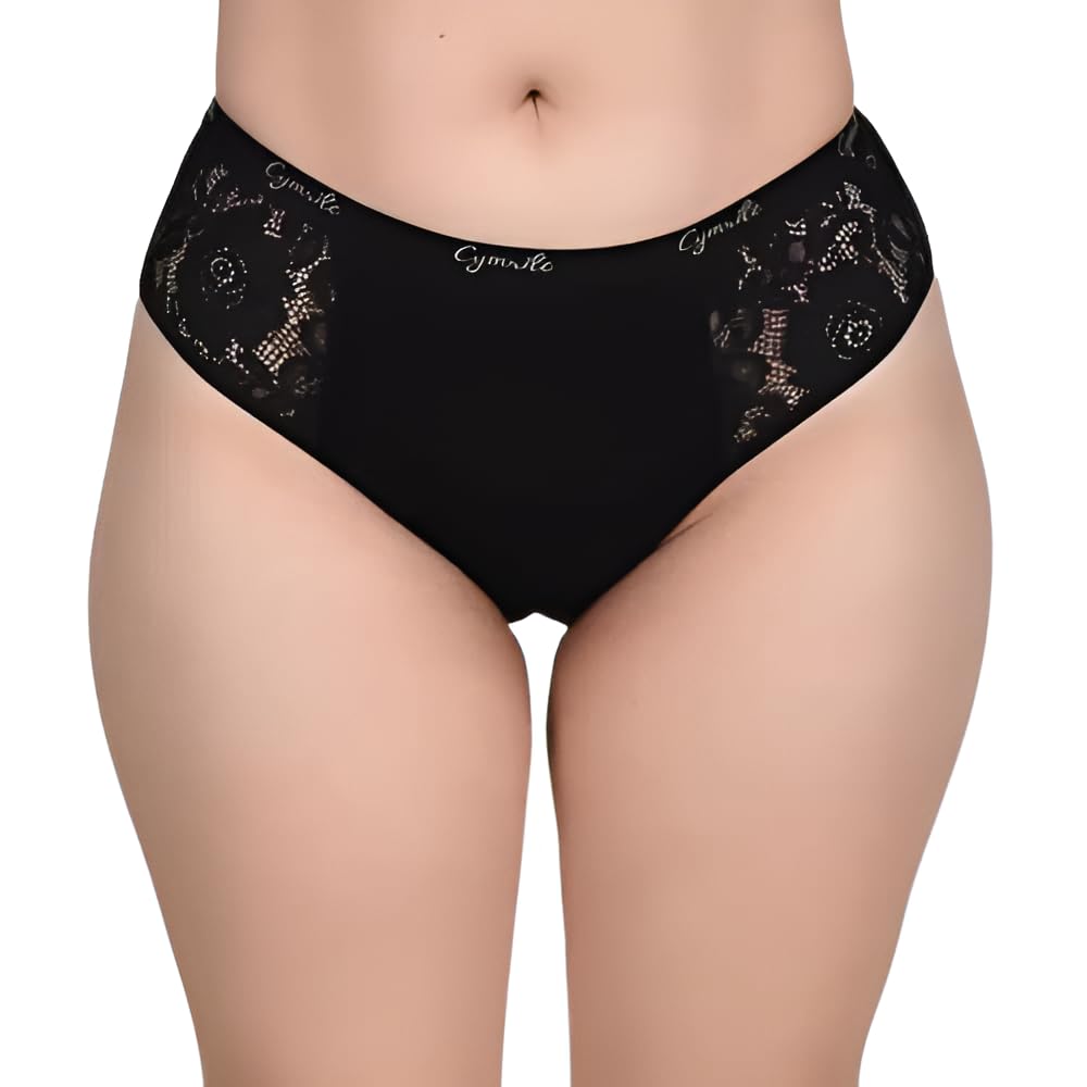 Soft Women's Cotton Net Panty Sexy Bikini Style Underwear with Lace Hipster Briefs Stretchable Skin Friendly Bikini Panties Girls Pack of 1-image-42