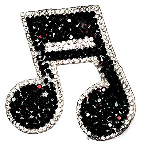 Umama UPATCH001 Patch Set Of 3 Black Crystal Diamond Double Note Music Cartoon Sticker Patch For Clothes Backpacks T-Shirt Jeans Skirt Vests Scarf Hat Bag Iron thumb #2