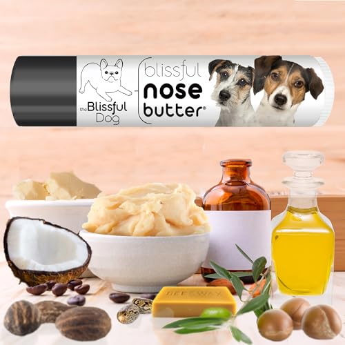 Image of The Blissful Dog Jack Russell Terrier Nose Butter for Dry, Cracked Skin, Lick-Safe Dog Nose Balm with Moisturizing Shea Butter, Almond, Olive, and Essential Oils, Pet Supplies, Uncented, 0.15 oz.