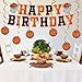 PANRRPERS Basketball Happy Birthday Banners Basketball Themed Party Decorations Hanging Swirl Basketball Birthday Party Bunting Sign for Kids Teenagers Boys Men