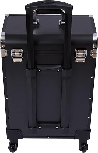 Miniatura 8 de CNCEST Estuche de maquillaje con ruedas, para bordado de uñas y almacenamiento de cabello, organizador de esmalte profesional para estudio o viajes,