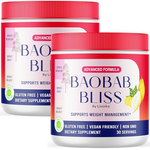 (2 Pack) Baobab Bliss Powder, Baobab Bliss Organic Powder, Baobab Bliss Powder All Natural Fiber Supplement, Baobab Bliss Fruit Powder, Baobab Bliss Powder Organic Review, 60 Servings For 2 Months