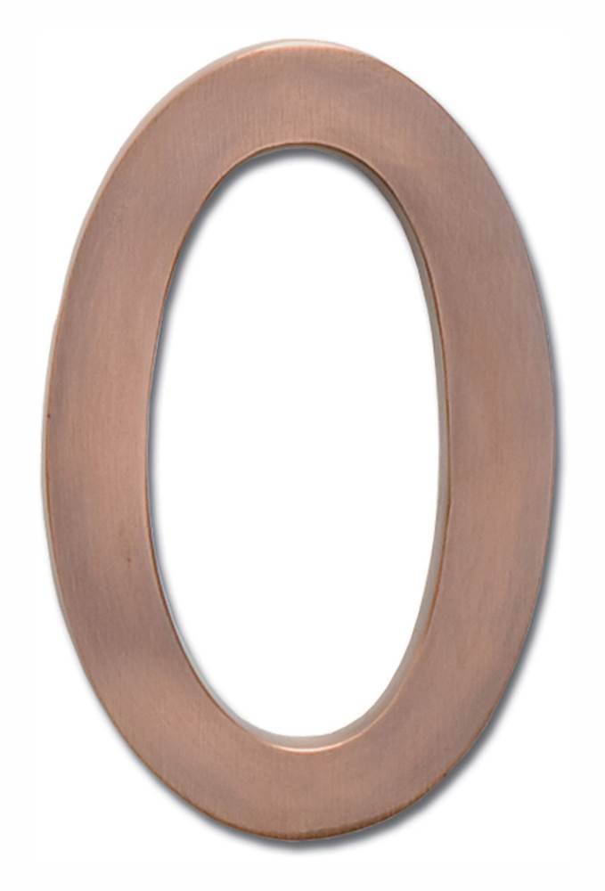 Architectural Mailboxes 3582AC-0 Solid Brass Floating House Number, 4 inch, Antique Copper