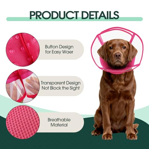 Image of Kuoser Dog Cone Collar After Surgery, Soft Cone for Dogs to Stop Licking, S