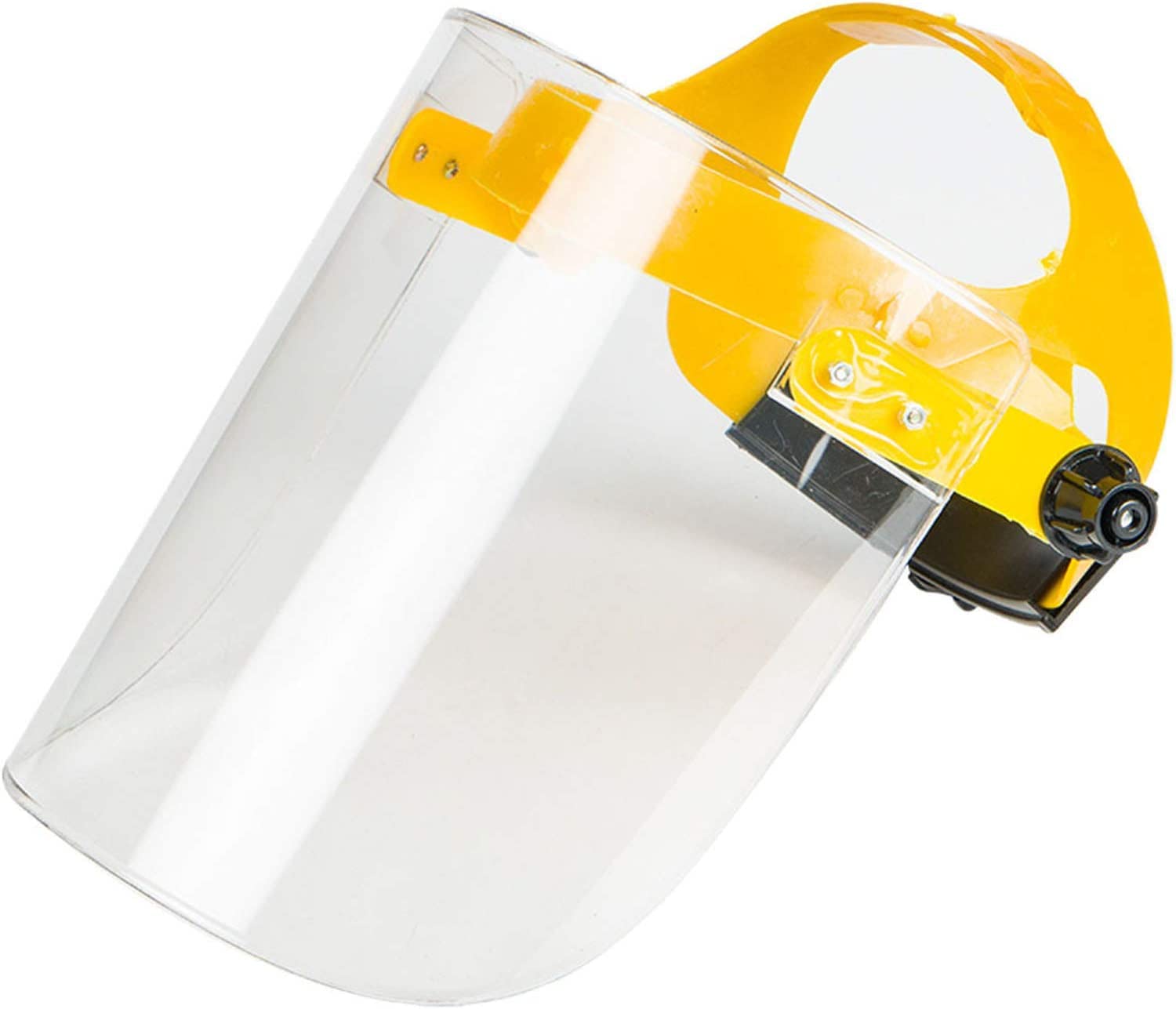 Clear Face Shield | Reusable Full Face Protection, Eyes, Nose & Mouth Coverage, Lightweight Polycarbonate Visor, Yellow