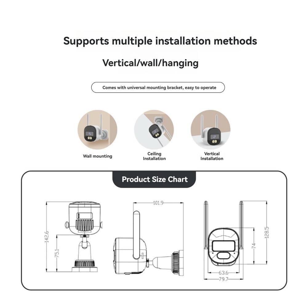 4MP WiFi Kamera Wireless CCTV System 2.4G&5G Dual Band IP Kameras -Wege-Audioüberwachung Outdoor Regenfeste Kamera EU-Stecker
