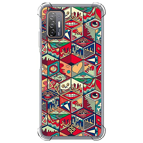 Movilshop Étui Antichoc pour HTC Desire 21 Pro 5G Dessin Authentique [Design Doodle Art avec éléments d'ornement] Coin renforcé Silicone 1,5 mm...